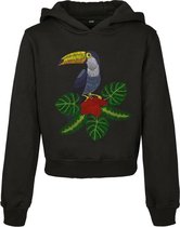 Urban Classics Kinder hoodie/trui -Kids 146- Tukan Cropped Zwart