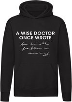 A wise doctor wrote hoodie | grappig | zorg | dokter | arts | zuster | zwart | sweater |  unisex | capuchon