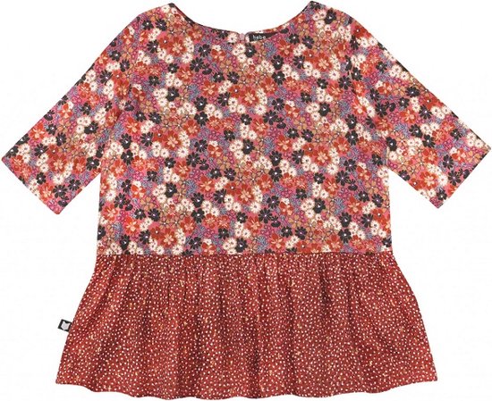 HEBE - meisjes blouse - bloemen - rood - Maat 134/140