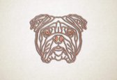 Line Art - Hond - Engelse Bulldog - M - 60x71cm - Multiplex - geometrische wanddecoratie