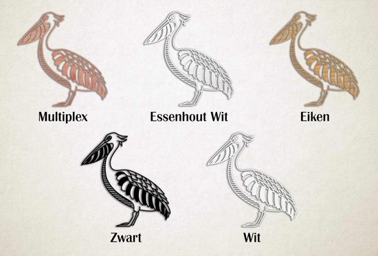 Line Art - Heron - XS - 27x25cm - Wit - décoration murale géométrique