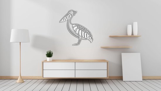 Line Art - Heron - XS - 27x25cm - Wit - décoration murale géométrique