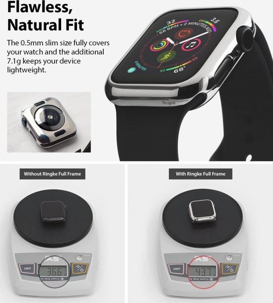 Ringke Full Frame Styling Apple Watch 44MM Case Roestvrij Staal Zwart |  bol.com