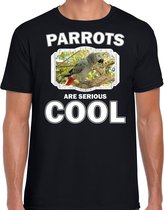 Dieren papegaaien t-shirt zwart heren - parrots are serious cool shirt - cadeau t-shirt grijze roodstaart papegaai/ papegaaien liefhebber M