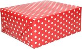 4x rollen inpakpapier/cadeaupapier rood met stip 200 x 70 cm op rol - Kadopapier/geschenkpapier