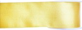 1x Hobby/decoratie gele satijnen sierlinten 2,5 cm/25 mm x 25 meter - Cadeaulint satijnlint/ribbon - Striklint linten geel