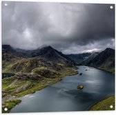 Tuinposter – Landschap in de Bergen - 80x80cm Foto op Tuinposter  (wanddecoratie voor buiten en binnen)