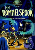 Boekcover van 'Het Rommelspook' met Carlo Cabana en geesten. De avonturen van Carlo Cabana.