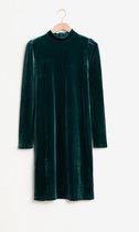 Sissy-Boy - Donkergroene velvet mock neck jurk