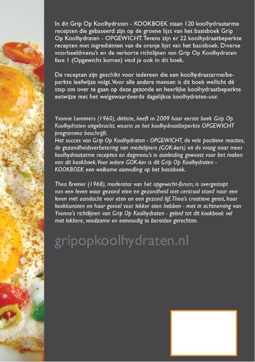 Grip op Koolhydraten 1 - Grip op Koolhydraten Kookboek - back cover