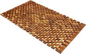 Badmat - Acaciahout Antislip Blokjespatroon 80x50cm - FSC gecertificeerd