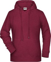 James and Nicholson Dames/dames Raglan Sleeved Hoodie (Bourgondië Melange)