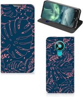 Bookcase Nokia 3.4 Smartphone Hoesje Palm Leaves