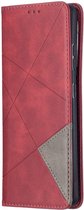 Samsung Galaxy S21 Ultra Hoesje Wallet Book Case Geometrie Rood