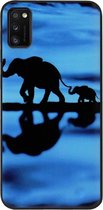 ADEL Siliconen Back Cover Softcase Hoesje Geschikt voor Samsung Galaxy A41 - Olifant Familie