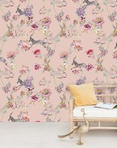 Bloemen & Dieren Behang - Showpony  Mural - Behangpapier Slaapkamer - 300cm x 280cm - Mat Vliesbehang - Creative Lab Amsterdam