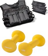 Tunturi - Fitness Set - Neopreen Dumbbellset 2 x 1,5 kg - Gewichtsvest 10 kg