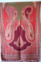 1001musthaves.com Rood-oranje wollen dames sjaal 70 x 200 cm