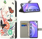 Étui pour livre imprimé papillons Xiaomi Mi 10T Lite