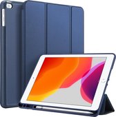 Accezz Tablet Hoes Geschikt voor iPad 8 (2020) 8e generatie / iPad 7 (2019) 7e generatie / iPad 9 (2021) 9e generatie - Accezz Smart Silicone Bookcase - Blauw