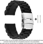 Siliconen Horlogebandje - Geschikt voor 22 mm Smartwatches - Zwart
