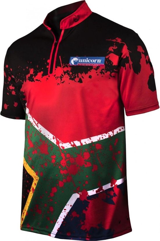 Unicorn Dartshirt Devon Petersen Heren Zwart/rood Maat M
