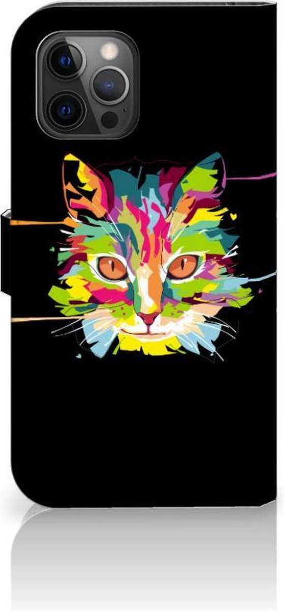 Apple iPhone 12 Pro Max Leuk Hoesje Cat Color