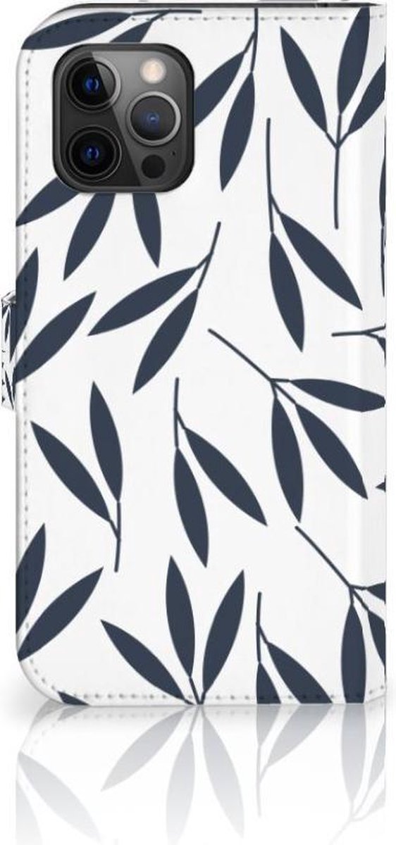 Apple iPhone 12 Pro Max Hoesje Leaves Blue