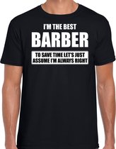 I'm the best barber - always right t-shirt zwart heren - Cadeau verjaardag t-shirt barbier / kapper L