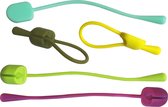 Attaches de câble de silicone dans 5 couleurs + Kortpack stylo (099.0982)