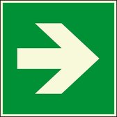 Evacuatiepictogram richtingspijl rechtdoor, ISO 7010, bord