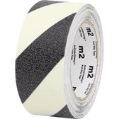 PERMALIGHT power antislip tape R13, langnaschijnende, geel zwart, 6 meter 50 mm