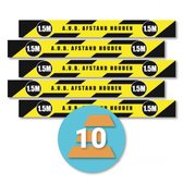10-pack vloermarkeringsstrip '1,5 meter afstand houden', 75 x 900 mm