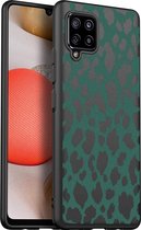 iMoshion Design voor de Samsung Galaxy A42 hoesje - Luipaard - Groen / Zwart