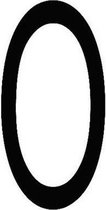 Letter 'O' sticker zwart 70 mm