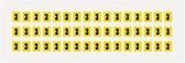 Cijfer stickers geel/zwart teksthoogte: 8 mm cijfer 3