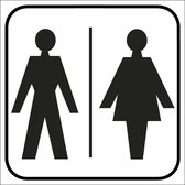 Gezamenlijk toilet sticker, wit 150 x 150 mm