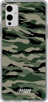 6F hoesje - geschikt voor OnePlus 9 -  Transparant TPU Case - Woodland Camouflage #ffffff