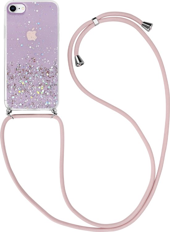 Sparkle geschikt voor Apple iPhone 7/ hoesje koord - roze | bol.com
