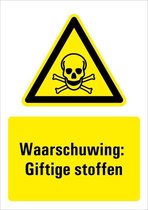 Waarschuwing voor giftige stoffen sticker met tekst 148 x 210 mm