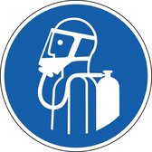 Gebruik autonoom ademhalingstoestel sticker - ISO 7010 - M047 400 mm