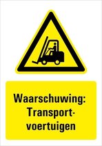 Sticker met tekst waarschuwing transportvoertuigen 297 x 420 mm