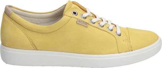 Ecco Soft 7 dames sneaker - Geel - Maat 35 | bol.com