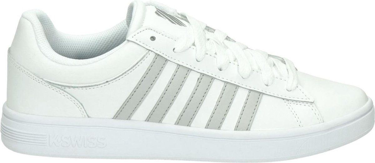 K-Swiss Court Winston leren sneakers wit lichtgrijs