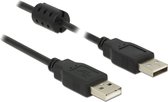 DeLOCK 1m, 2xUSB 2.0-A USB-kabel USB 2.0 USB A Zwart