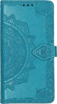 Mandala Booktype Motorola Moto E6 Play hoesje - Turquoise