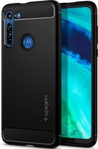 Spigen Rugged Armor Backcover Motorola Moto G8 hoesje - Zwart
