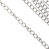 Stainless Steel Schakelketting (4 x 3 mm) Antiek Zilver (10 Meter)