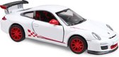 Kinsmart Schaalmodel Porsche 911 Gt3 Rs 11 Cm Alu 1:36 Wit