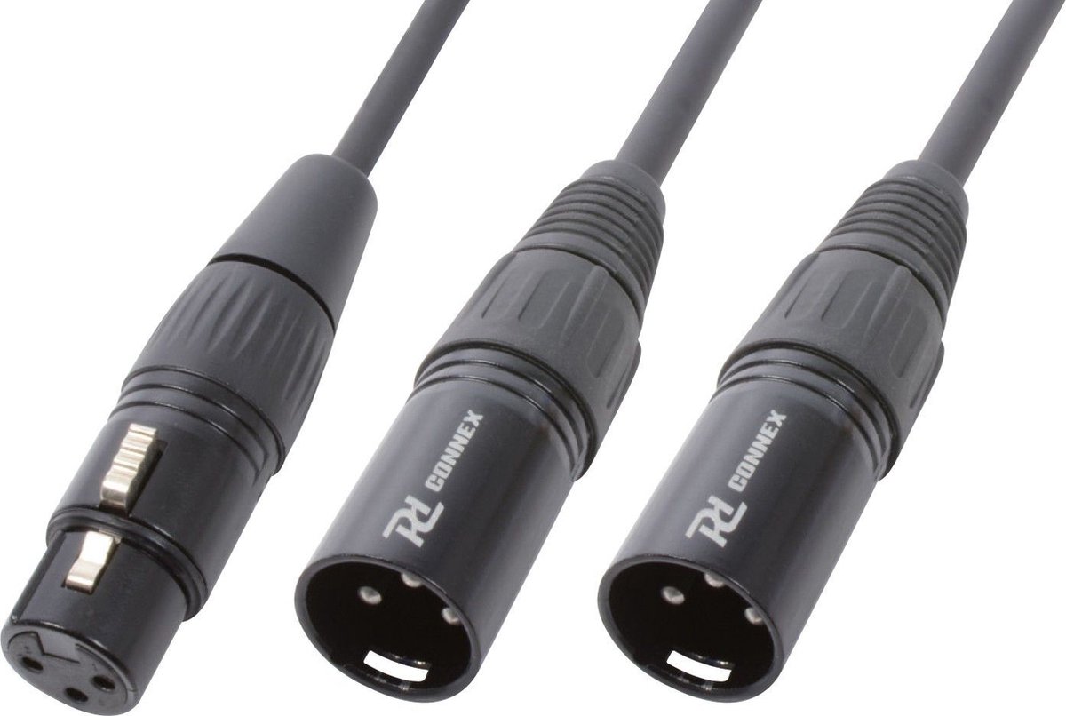 XLR Splitterkabel - PD Connex XLR splitterkabel 1x XLR (v) - 2x XLR (m) - 50cm